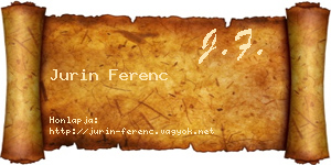 Jurin Ferenc névjegykártya