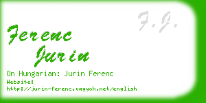 ferenc jurin business card